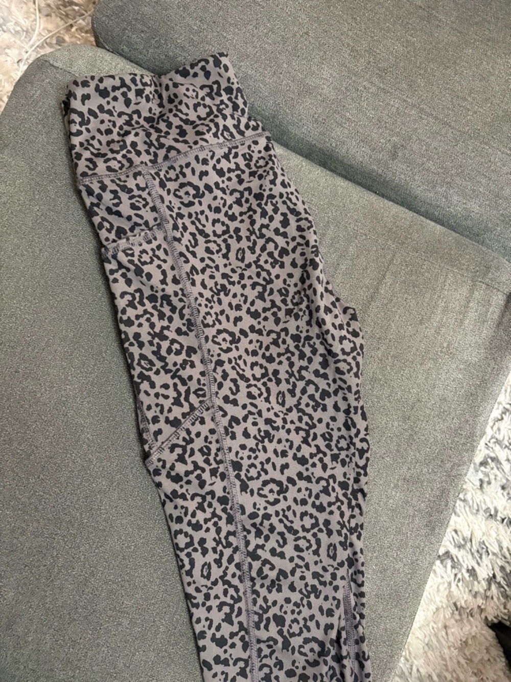Evolution and Creation Leopard-Spot Leggings — Taupe and Black